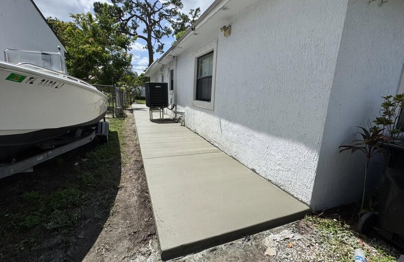 New concrete walkway poured along a home in Marysville, WA
