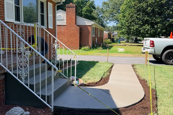 Curved Front Walkway &mdash; concrete work by Cascade Concrete Works