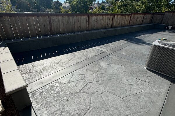 Stamped Patio with Lighting &mdash; concrete work by Cascade Concrete Works