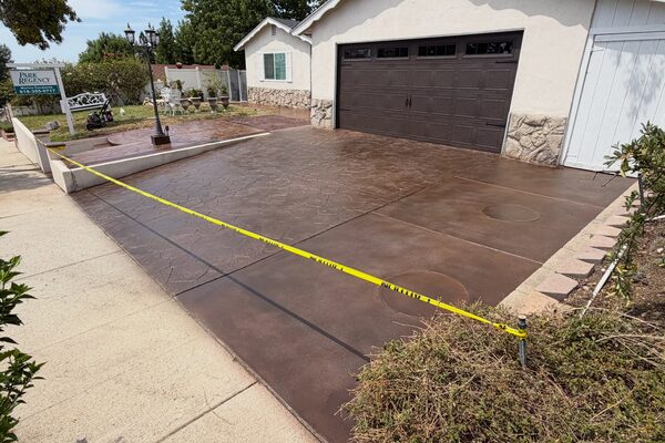 Stamped & Stained Driveway &mdash; concrete work by Cascade Concrete Works