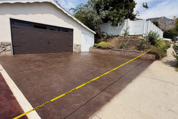Stamped & Stained Driveway &mdash; concrete work by Cascade Concrete Works