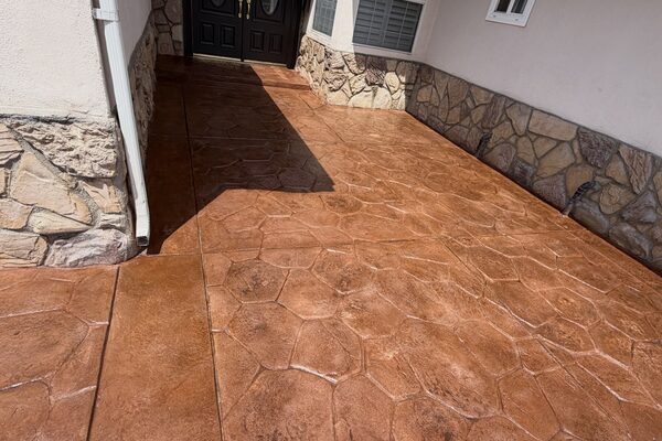 Stamped & Stained Driveway &mdash; concrete work by Cascade Concrete Works